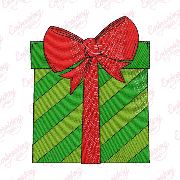 Christmas Gift Box Embroidery Design