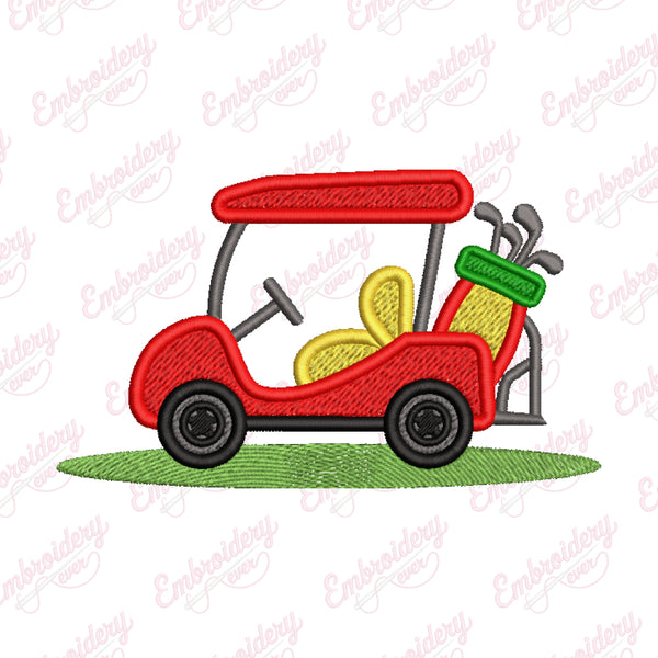 Golf Cart Embroidery Design