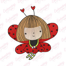 Ladybug Girl Embroidery Design