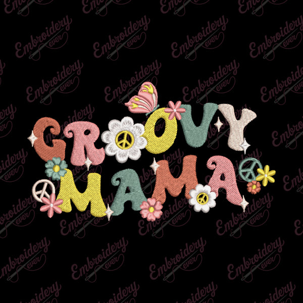 Groovy Mama Embroidery Design