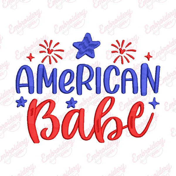 American Babe Embroidery Design