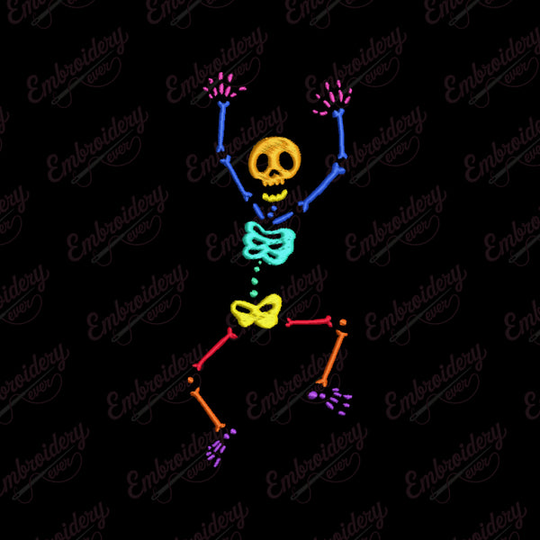 Funny Dancing Skeleton Embroidery Design