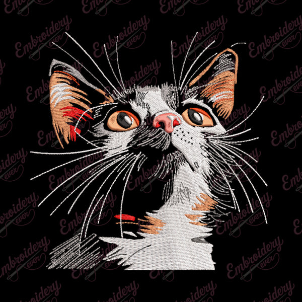 Cute Pussy Cat Embroidery Design