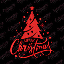 Red Christmas Tree Embroidery Design