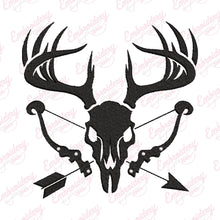 Deer Skull Bow Hunting Embroidery Design