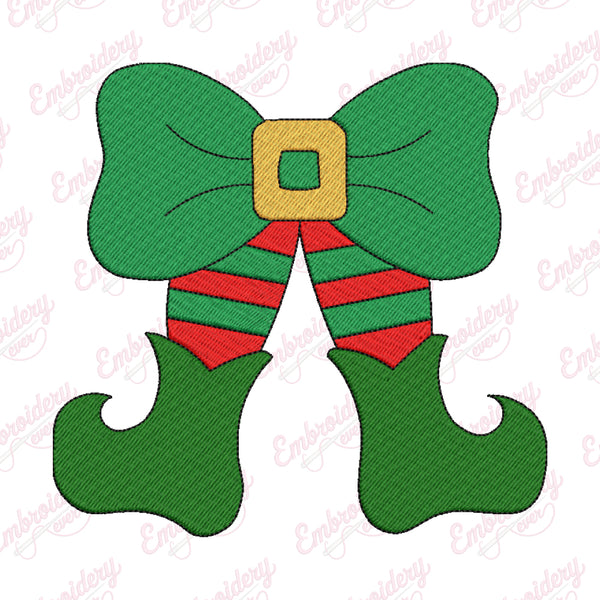 Christmas Elf Bow & Legs Embroidery Design