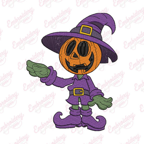 Halloween Jack O Lantern Character Embroidery Design