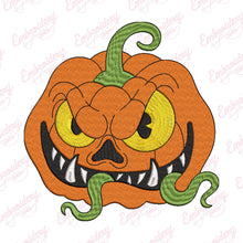 Spooky Halloween Pumpkin Face Embroidery Design
