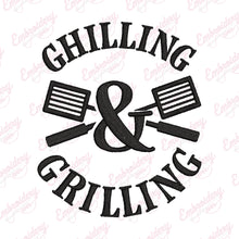 Chilling & Grilling Embroidery Design