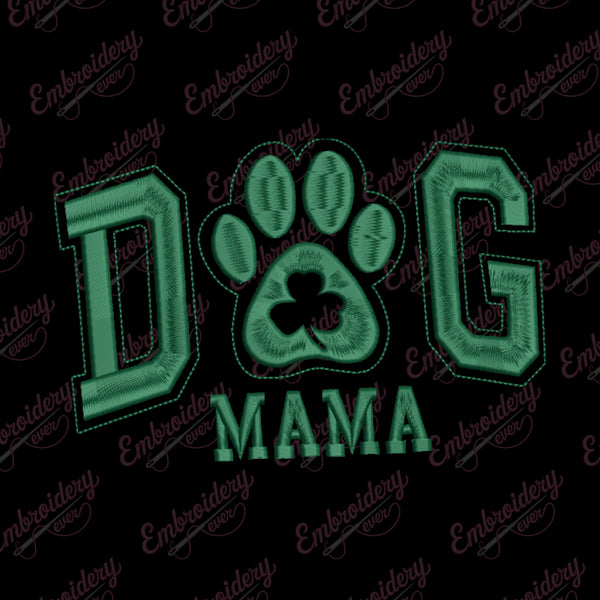 Dog Mama Text Embroidery Design