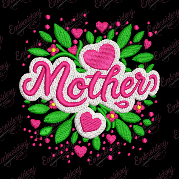 Mothers Day Flowers Embroidery Design