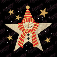 Christmas Snowman Star Embroidery Design