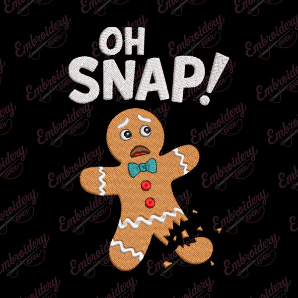 Oh Snap! Gingerbread Man Christmas Embroidery Design