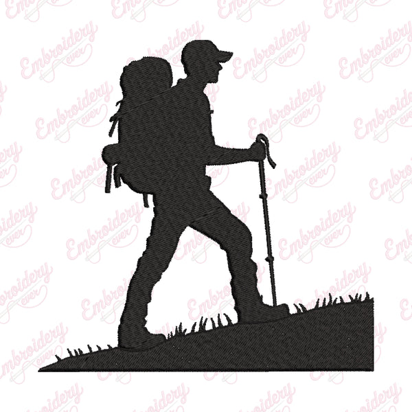 Hiker Hiking Embroidery Design