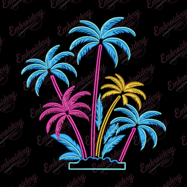 Palm Tree Embroidery Design