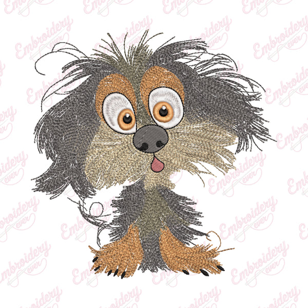 Messy Puppy Dog Embroidery Design