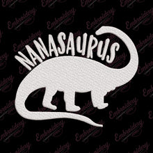 Nanasaurus Funny Dinosaur Embroidery Design