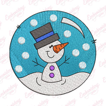 Christmas Snowman In A Snow Globe Embroidery Design
