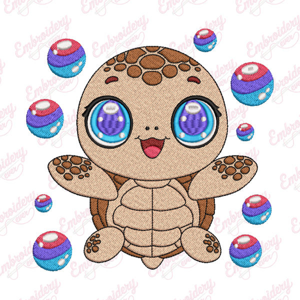 Cute Baby Sea Turtle Embroidery Design