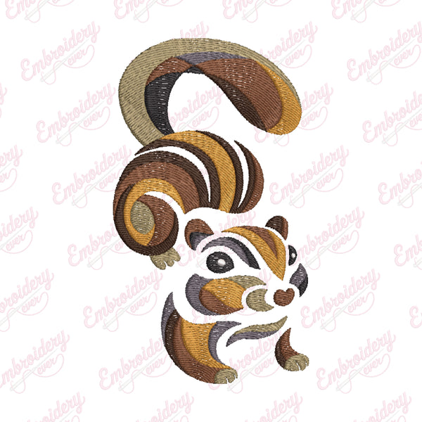 Cute Chipmunk Embroidery Design