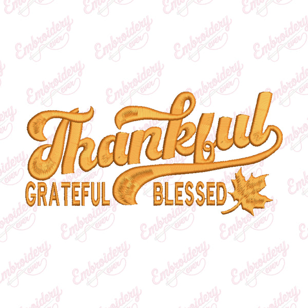 Blessings Thanksgiving Embroidery Design