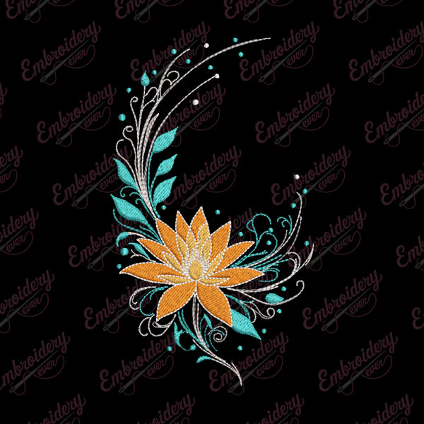 Night Bloom Embroidery Design
