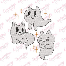 Spooky Cat Ghosts Halloween Embroidery Design