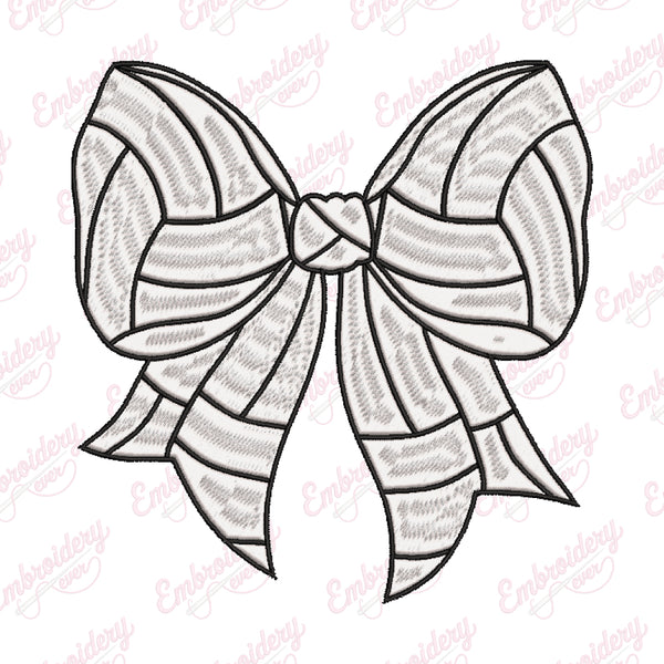 Volleyball Simple Bow Embroidery Design