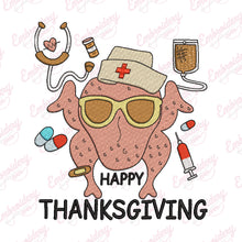 Nurse Thanksgiving Turkey Embroidery Design