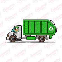 Garbage Truck Machine Embroidery Design