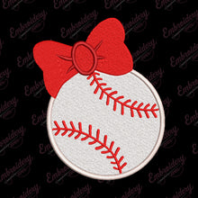 Baseball Bow Embroidery Design
