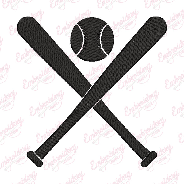 Baseball Bat Embroidery Design