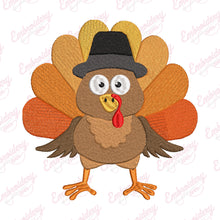 Cartoon Turkey Thanksgiving Embroidery Design