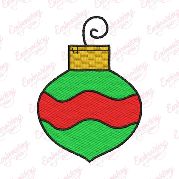 Christmas Bulb Ornament Embroidery Design