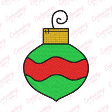 Christmas Bulb Ornament Embroidery Design