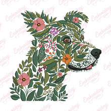 Tropical Leaves And Flowers Dog Embroidery Design