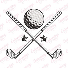 Golf Clubs & Ball Embroidery Design