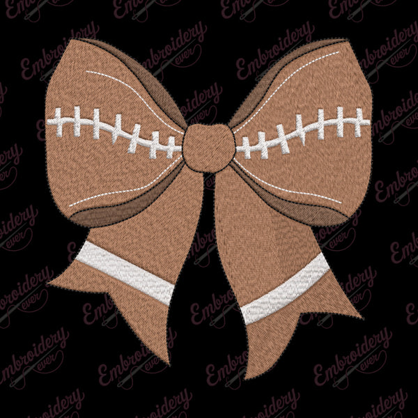 American Football Coquette Bow Embroidery Design