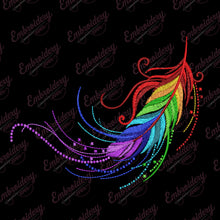Colorful Feather Modern Art Embroidery Design