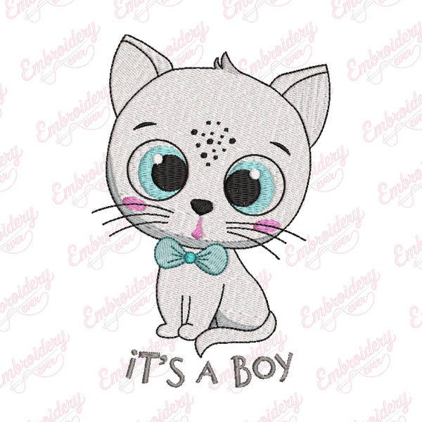 It's a Boy Kitten Embroidery Design