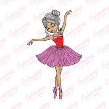 Cute Girl Ballet Dance Embroidery Design