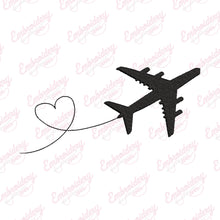 Flying Airplane Embroidery Design