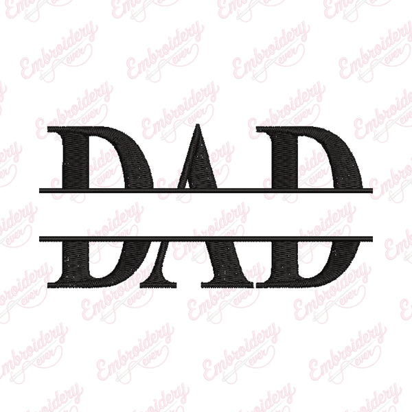 Dad Split Name Frame Embroidery Design