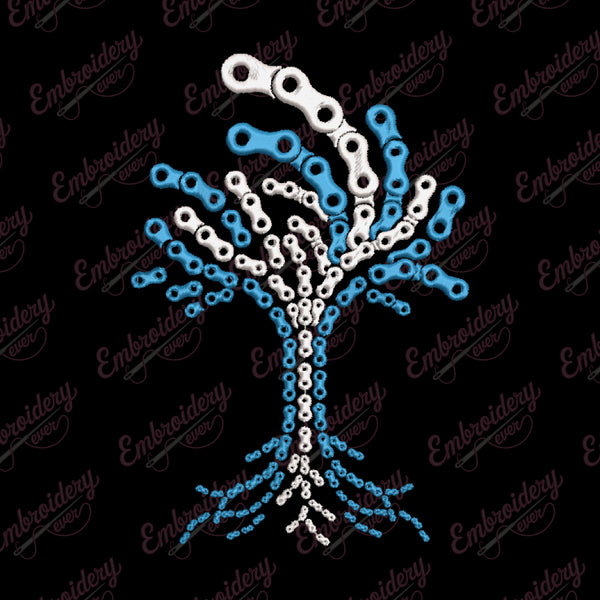 Chain Tree Embroidery Design