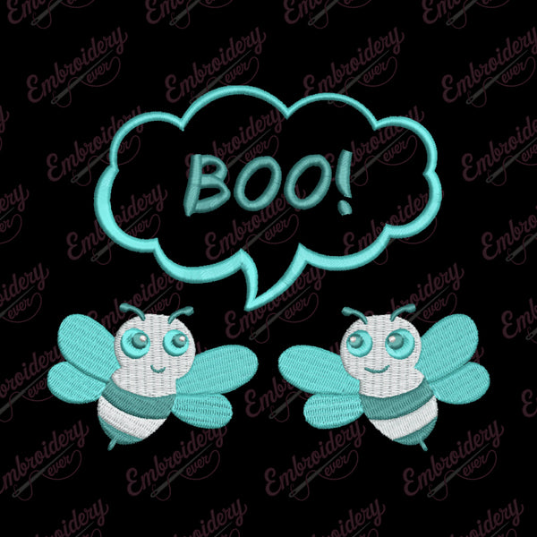 Halloween Bees Embroidery Design