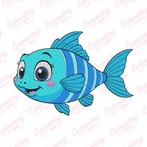 Funny Fish Machine Embroidery Design