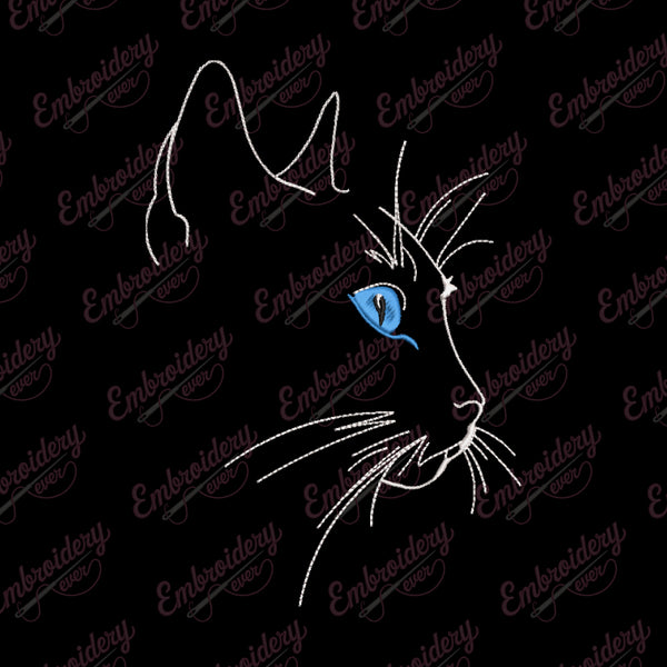 Girly Cat Machine Embroidery Design