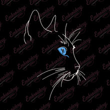 Girly Cat Machine Embroidery Design