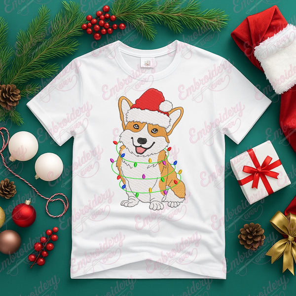 Christmas Corgi Delight Embroidery Design