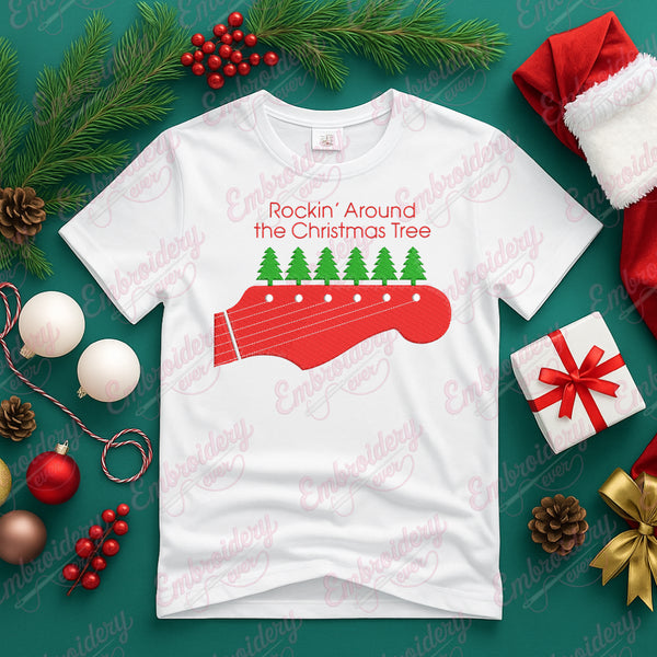 Rockin' Around The Christmas Tree Embroidery Design